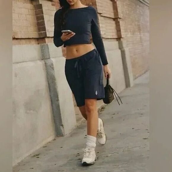 Free People Movement OB2191310 Women's Sz L Blue Hot Shot Easy 2 Piece Set - Picture 9 of 10